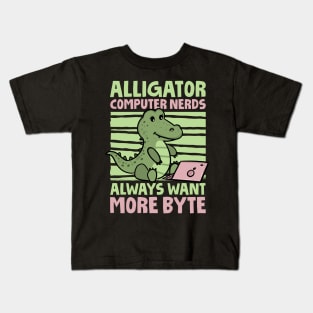 Funny Alligator Lover and Computer Nerd Kids Crocodile Kids T-Shirt